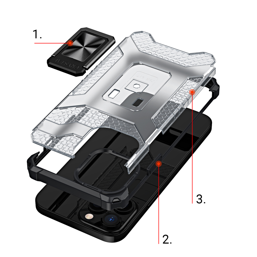 Ovitek Crystal Ring Case za Apple iPhone 13 Pro Max - Modra