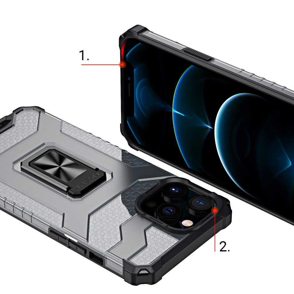 Ovitek Crystal Ring Case za Apple iPhone 13 Pro Max - Modra