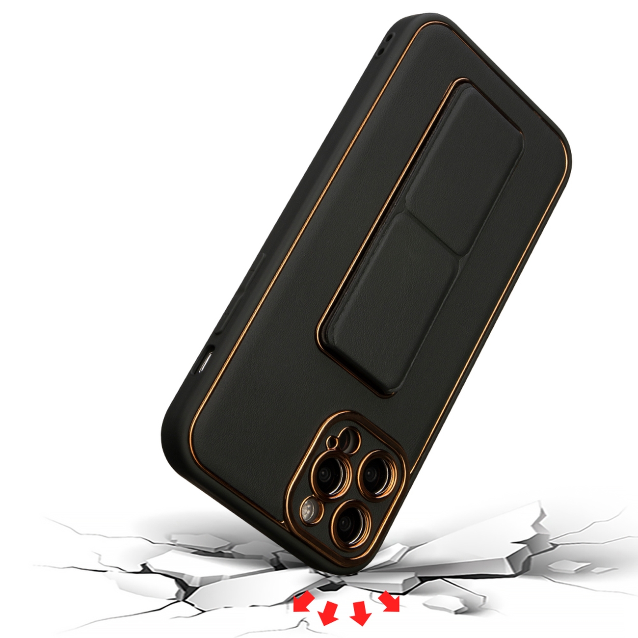 Luxury kickstand ohišje za Apple iPhone 12 Pro - Modra