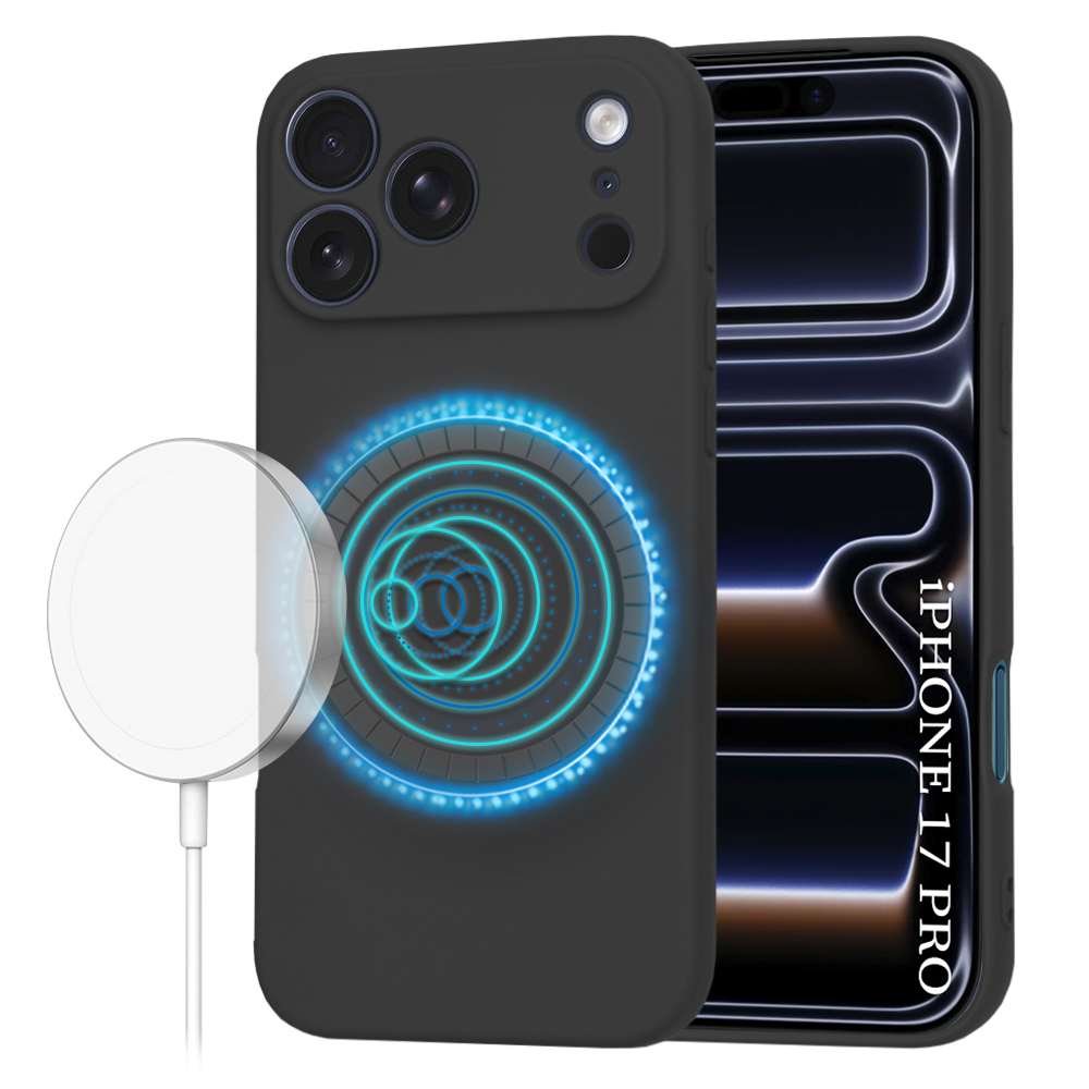 Techsuit - SoftFlex MagSafe ovitek za Apple iPhone 17 Pro - Črna