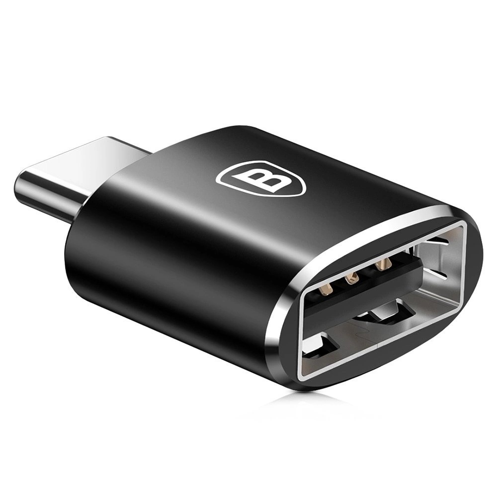 Baseus Mini USB - A na USB - C OTG adapter - Črna