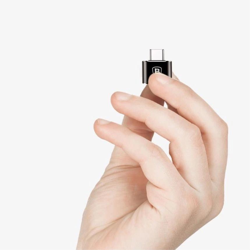 Baseus Mini USB - A na USB - C OTG adapter - Črna