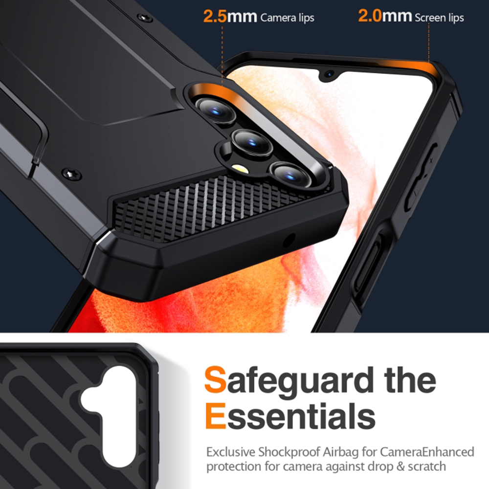 Hibridni ovitek Armor Kickstand za Samsung Galaxy S24 Plus - Črna