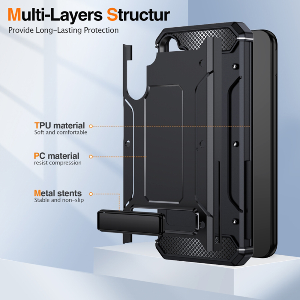 Hibridni ovitek Armor Kickstand za Samsung Galaxy S24 Plus - Črna