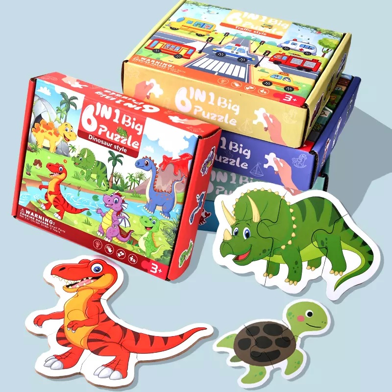 Otroška lesena sestavljanka - Dinozaver