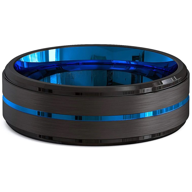 Prstan AR-7138 - črn / moder / 52 mm
