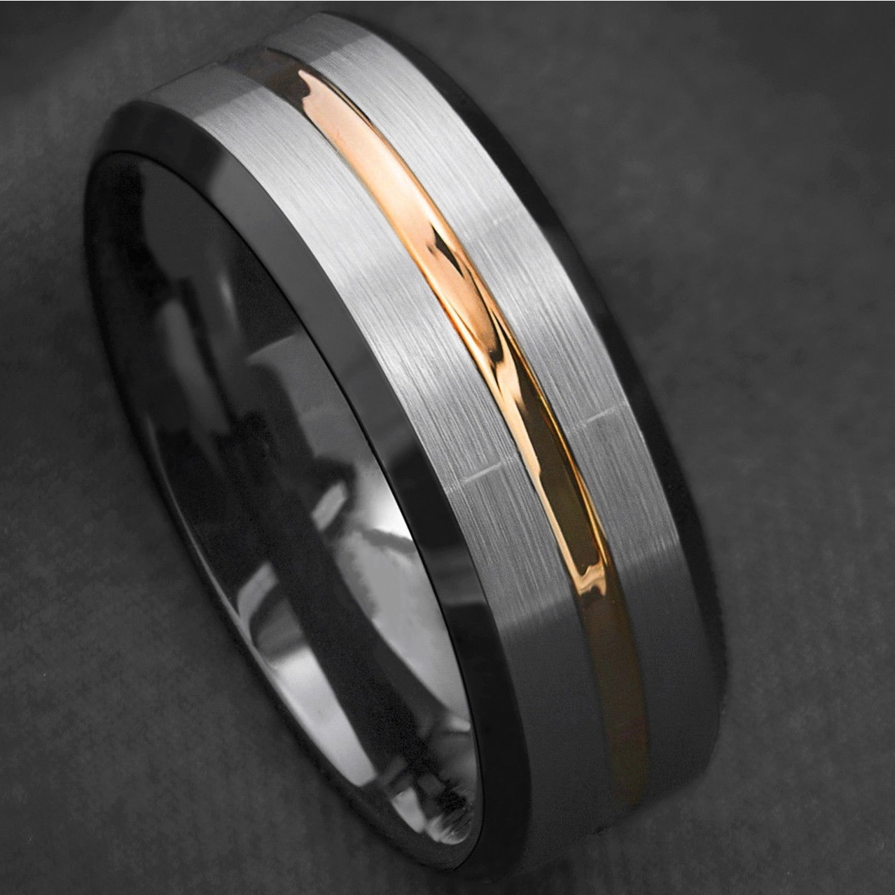 Prstan AR-7138 - črn / moder / 52 mm