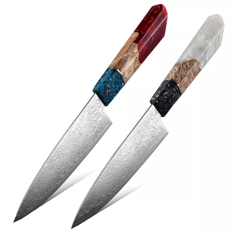Damaskast kuhinjski nož SA-20091 - Kiritsuke / Temno Zelen