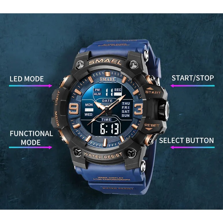 Ura SMAEL TR-29452 - Temno modra