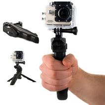Držak z mini stojalom za GoPro kamere SJCAM - Črna